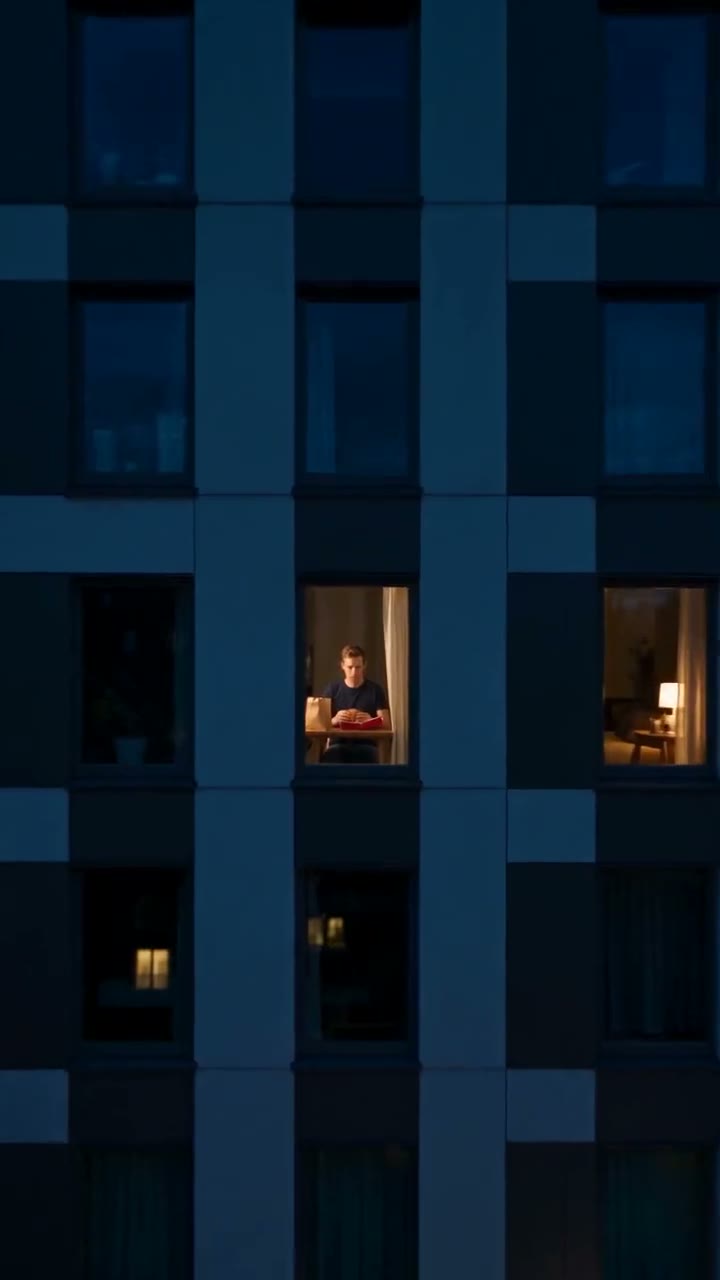 Referencia de Window Peeper: hamburguesa, mirada y cortina